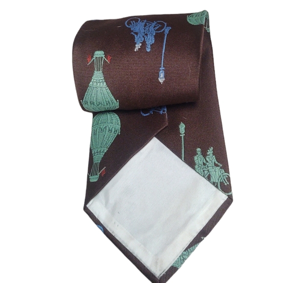 Vintage Tie Tandem Bicycle Hot Air Balloon Steampunk Necktie - Picture 5 of 7